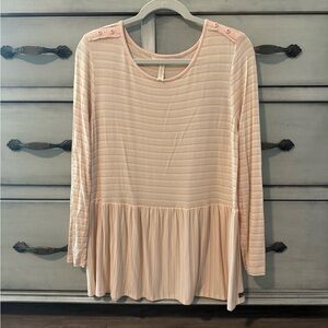 Pink & Gold Striped Matilda Jane Top -Sz. L
